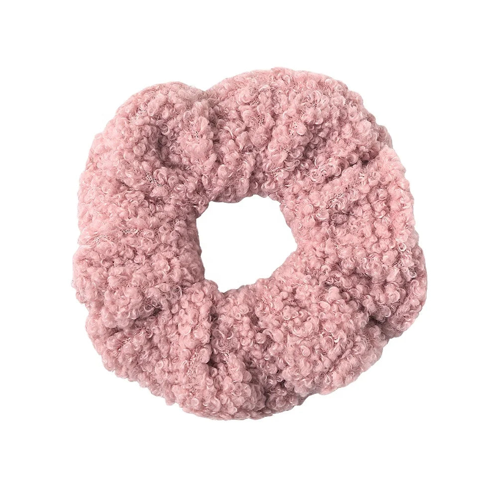 Newly Style of Winter Color Warm Lamb Touching Elastic Scrunchies for Women and Girls