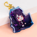 Custom Logo Acrylic Keychain Shaped Die Cut Printing Clear Epoxy Holographic Glitter Acrylic Charm