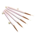 Customized LOGO Nylon Hair Pink Plastic Handle Nail Brush Set Painting UV Gel Nail Art Liner Brush Nail Drawing Brush