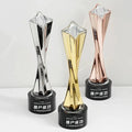 Gold Silver Bronze Resin Tower with Diamond Crystal Trophy Award MH-J0429