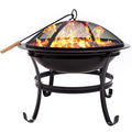 Bowl Fire Pit Outdoor Backyard Garden Outdoor Grills Barbecue Grill Charcoal Bbq Grill Charcoal Lump Stainless Steel Black