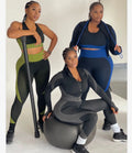 Custom Logo Yoga Fitness Apparel Women Sport Top+ High Waist Workout Leggings 3 PiecesSeamless Yoga Set