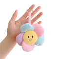 12cm Cute Sunshine Flower Plush Dolls Keyring Pretty Environmental Toy Alloy Keychain for Kids Gift