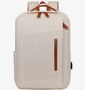 Unisex Large Capacity Backpack USB Charging Port Customizable Logo Oxford Material Zipper Closure Office Travel Polyester Lining