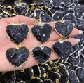 Large Obsidian Heart Shape Pendants DIY Valentine's Day Gift for Men LOVE Charm Fashion Jewelry