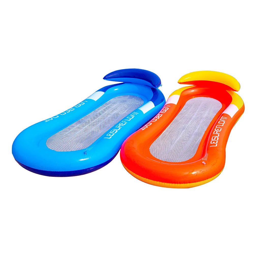 Environmental Protection PVC Inflatable Floating Row Leisure Folding Backrest Recliner Mesh Floating Bed