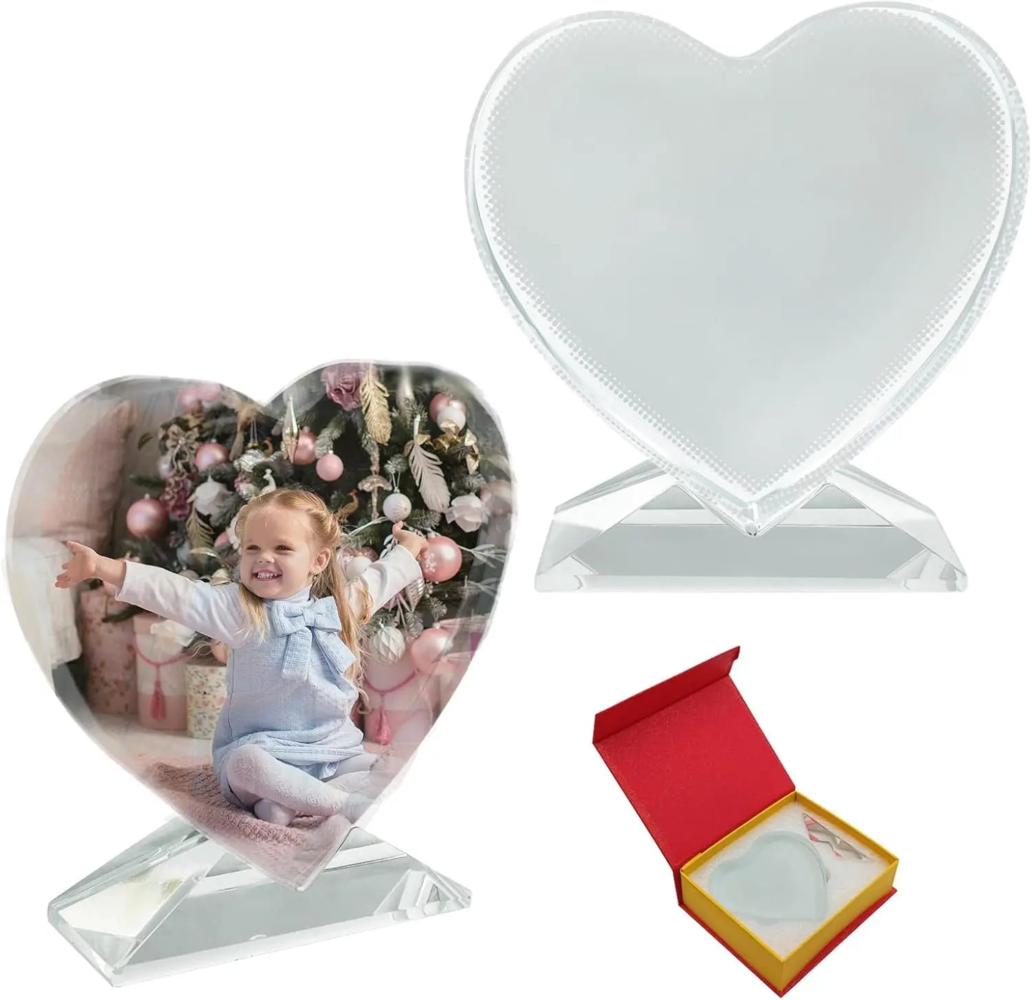 BXP13 Sublimation Award Plaque Picture Frame Crystal Tabletop Decor DIY Sublimation Blanks with Improved Gift Box