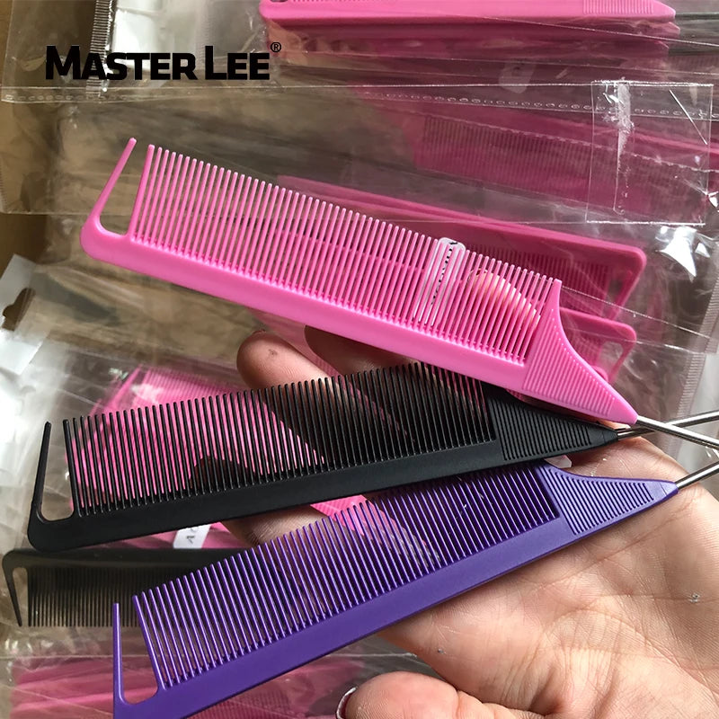 Masterlee Private Label Hair Cutting Comb Precise Rat Tail Comb Multicolor Hot Comb for Salon Home