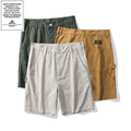 Summer Man Essentials Shorts Men's Mid-Length Canvas Cargo Shorts Casual 100% Cotton Solid Pattern Zipper Hot Supplier