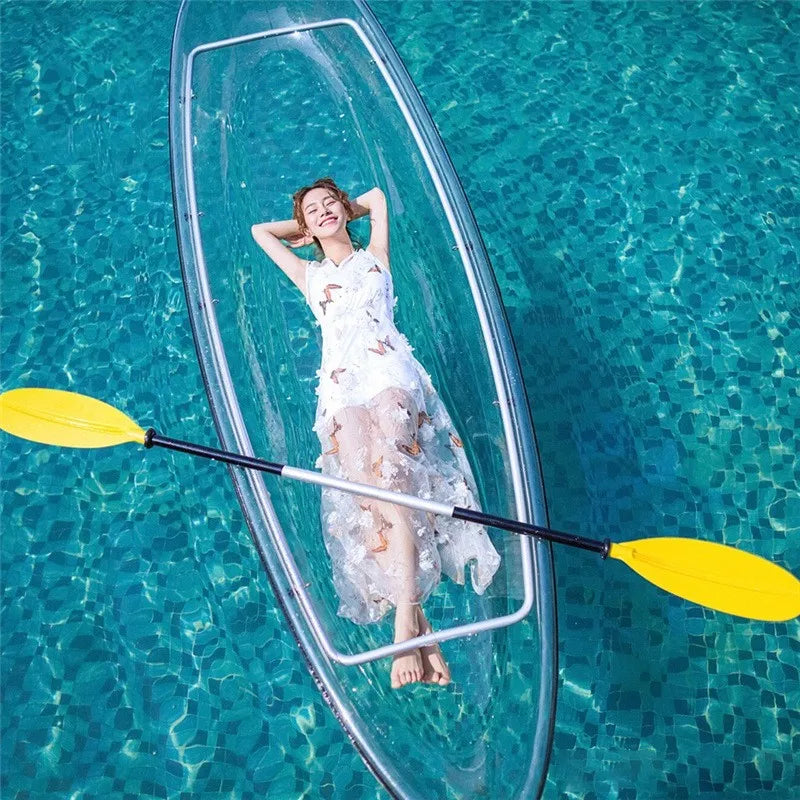 Hot Selling Transparent Clear Boat Hand Boat PC clear Rowing Transparent Boats for Rowing
