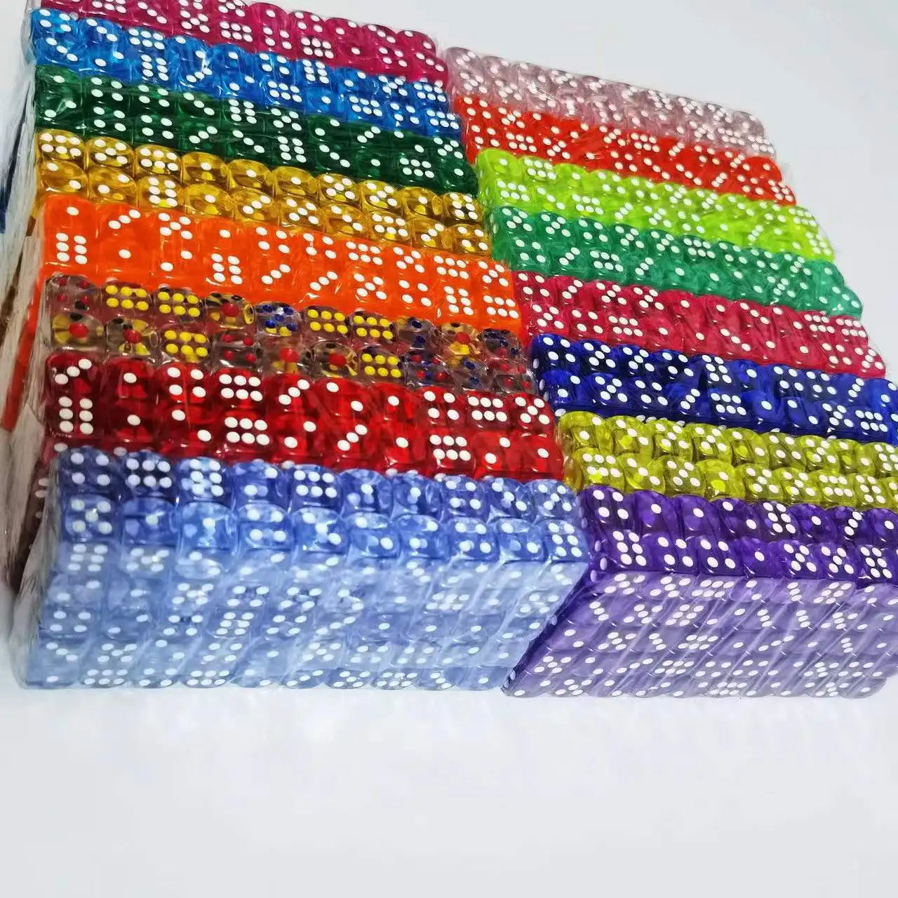 14mm D6 Transparent Colors  Plastic Playing Acrylic Game Dices Cubes Bulk Dice Casino Dice 100pcs Per Box