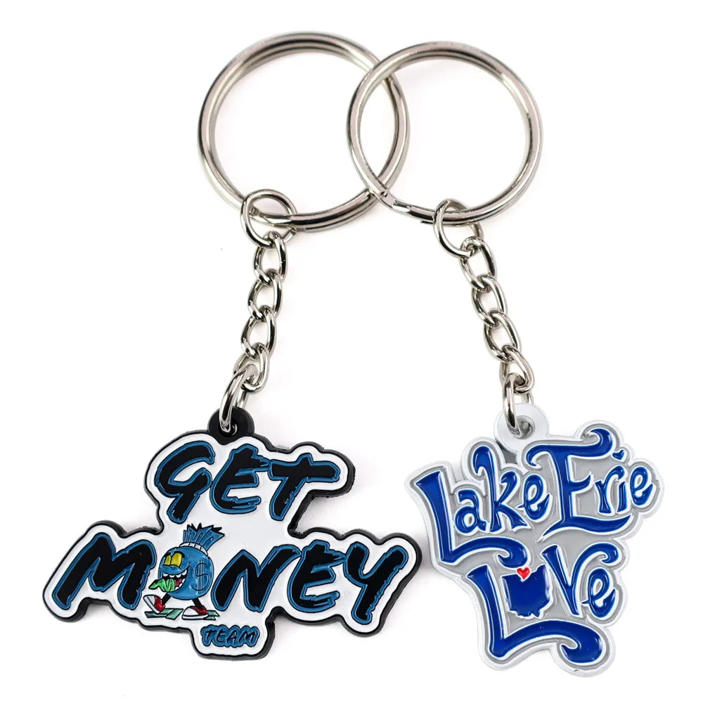 Supplier Custom Shape Souvenir Custom Made Enamel Round Shapesd Metal Letter Keychain Key Chains Wholesale
