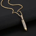 Men's Stainless Steel Cute Hip Hop Lab Created Princess Cut Natural Stone Shell Pendant Necklace Strand Chain Personalized Style
