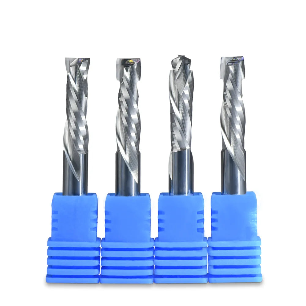 Two Flute Spiral up and Down Compression End Mill Wood Bit 1/4 Carbide Cut Endmill 2f 3/8 Compression Router Bit