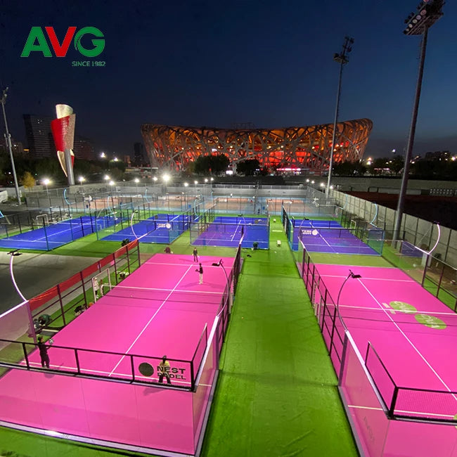 Nest Co-branded Padel Tennis Court 10m X 20m with Panoramic View Tempered Glass LED Lights