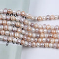 Natural Pearls Wholesale 9-10mm Freshwater Potato Shape Pearl Mixed Color Beads Pearl Strands