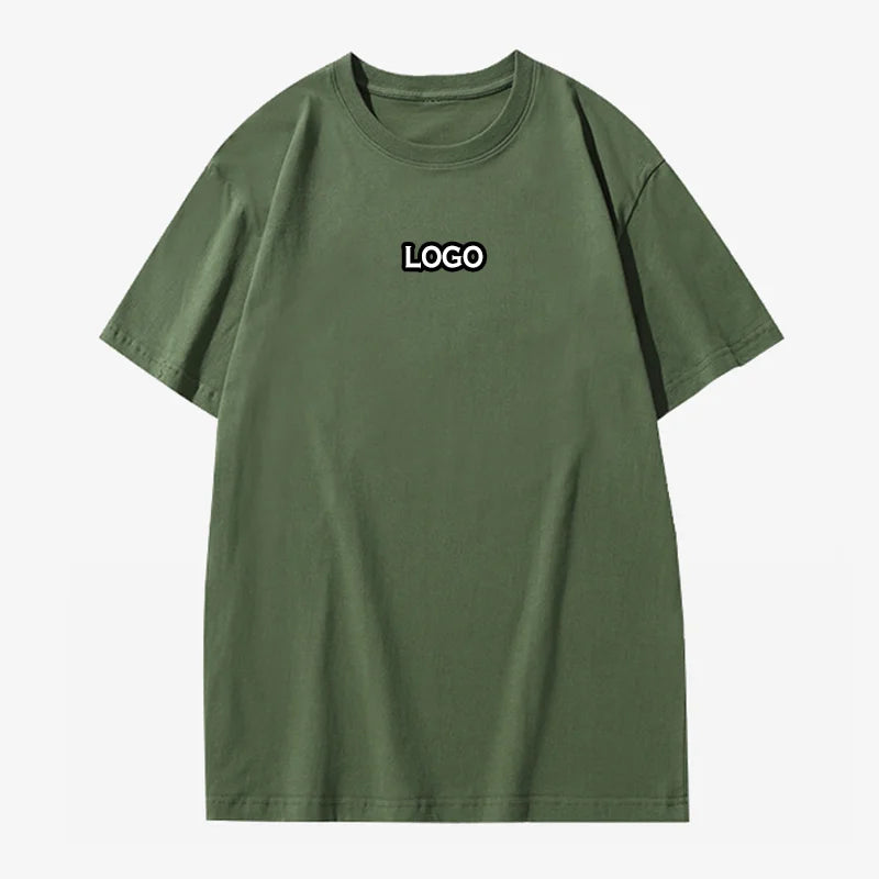 Wholesale Men's T-Shirt 100% Cotton Drop Shoulder Heavyweight Oversized Custom Embroidery & Printing O-Neck Tshirt for Men