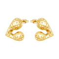 18K Gold Plated Stainless Steel Jewelry Unique Heart Shaped Stud Earrings Design for Women Gifts Earrings E241528