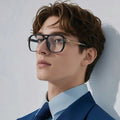MS 81569 2025 New Men's TR90+CP Optical Anti-Blue Light Eyeglasses Custom Photochromic Frame with Double Nose Bridge Fashionable MegaBDM