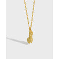 Ins 925 Sterling Silver Mini Alpaca Pendant Necklace Clavicle Necklace for Women Girl Christmas Gift