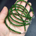 Natural Healing Crystal Charm Bracelet Faceted Diopside 925 Sterling Silver Bracelets