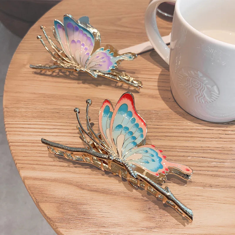 High-End Butterfly Grab Clip Large Alloy Hair Clip with Elegant Temperament Well Designed for Hair Styling