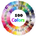 100 Skeins Coloured Embroidery Thread Cotton Cross Needle Craft Sewing Floss Kit