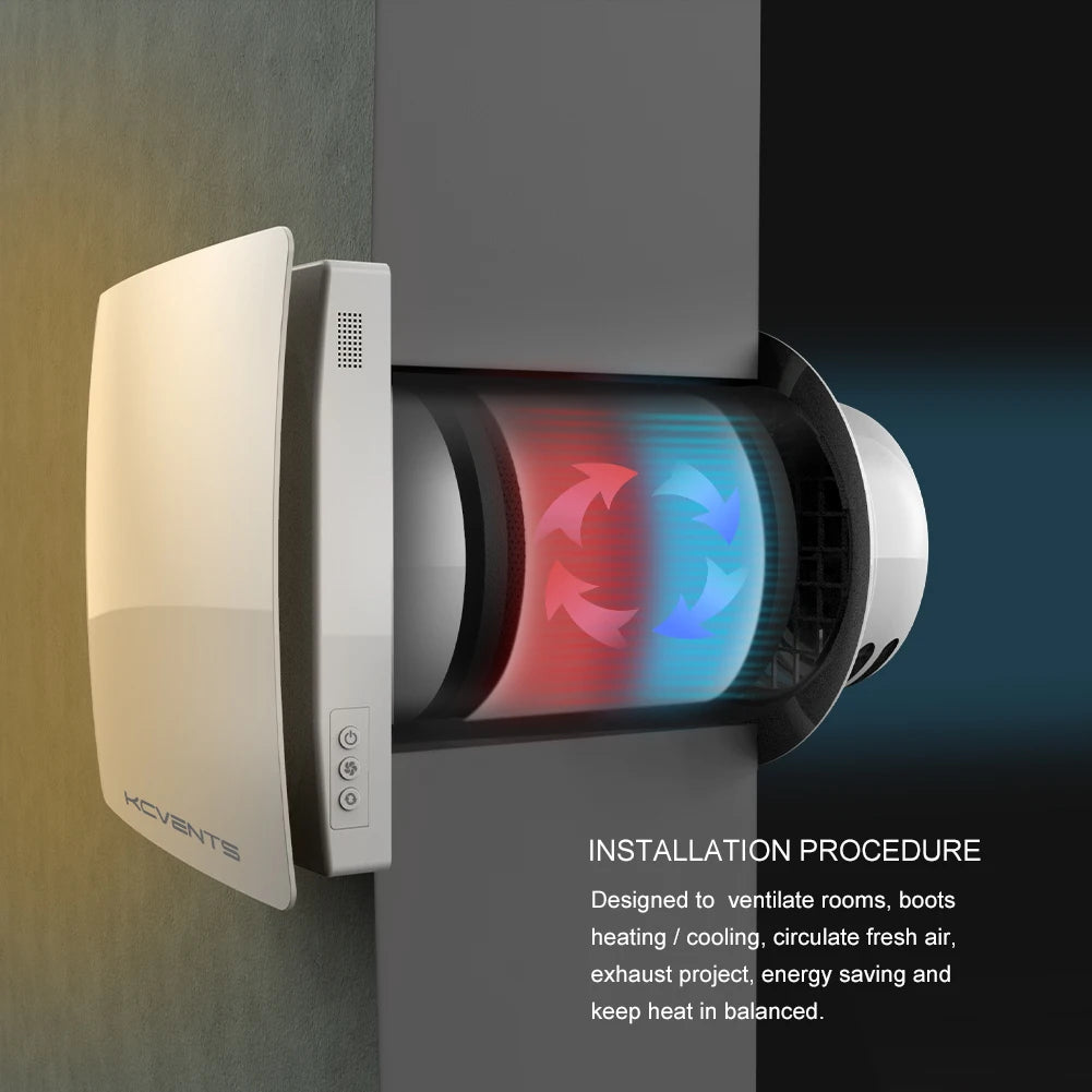 Wall Mounted HRV 12 Volt Heat Recovery Ventilation Unit Recuperator