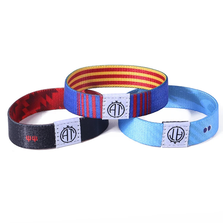 Cheap Custom Sublimation Design Printed Elastic Wrist Band Bracelet Material Polyester Elastic NFC Wristband