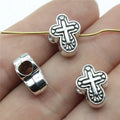 50pcs/bag 14x11x7mm Antique Silver Plated Zinc Alloy Cross Big Hole Beads Pendants ABD-C13000