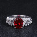 925 Sterling Silver Classical Rings With Lab  Ruby Stone for Women's Gift