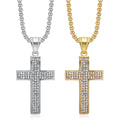 Fashion Cross Pendant Necklace Religious Gifts Stainless Steel Gold Plated Classic Big Zircon Christian Jewelry Accessories