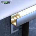 2024 Good Sale Polished Aluminum T Shape Tile Trim with LED Strip Light Bar Edge Protection for Apartment Floor