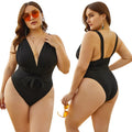 Black Sexy Deep V One-Piece Swimsuit Plus Size Sexy Swimsuit Plus Size Sexy Swimsuit