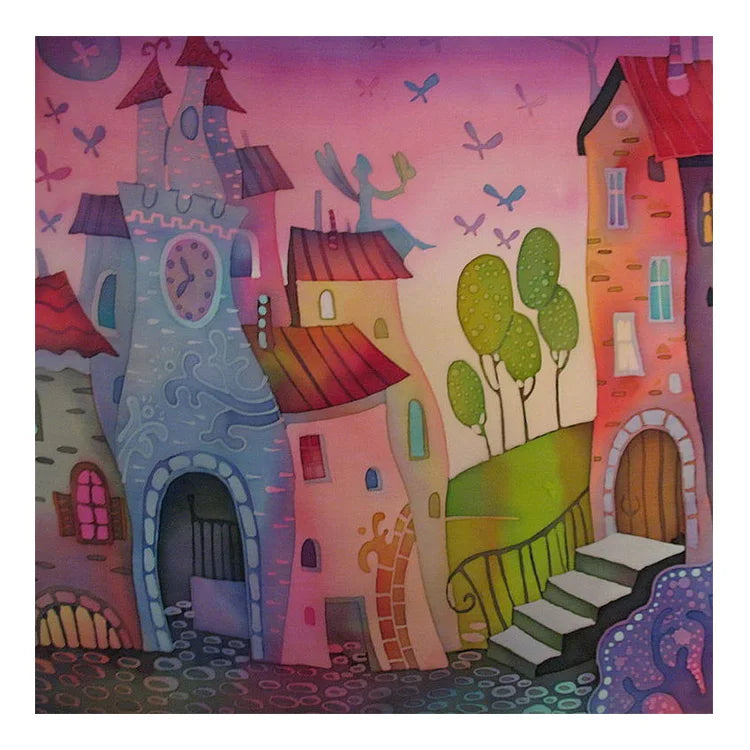 Ever Moment Diamond Painting Colorful Paint By Diamond Cartoon Tree House Wall Art Decoration Embroidery Mosaic Gift 4Y586