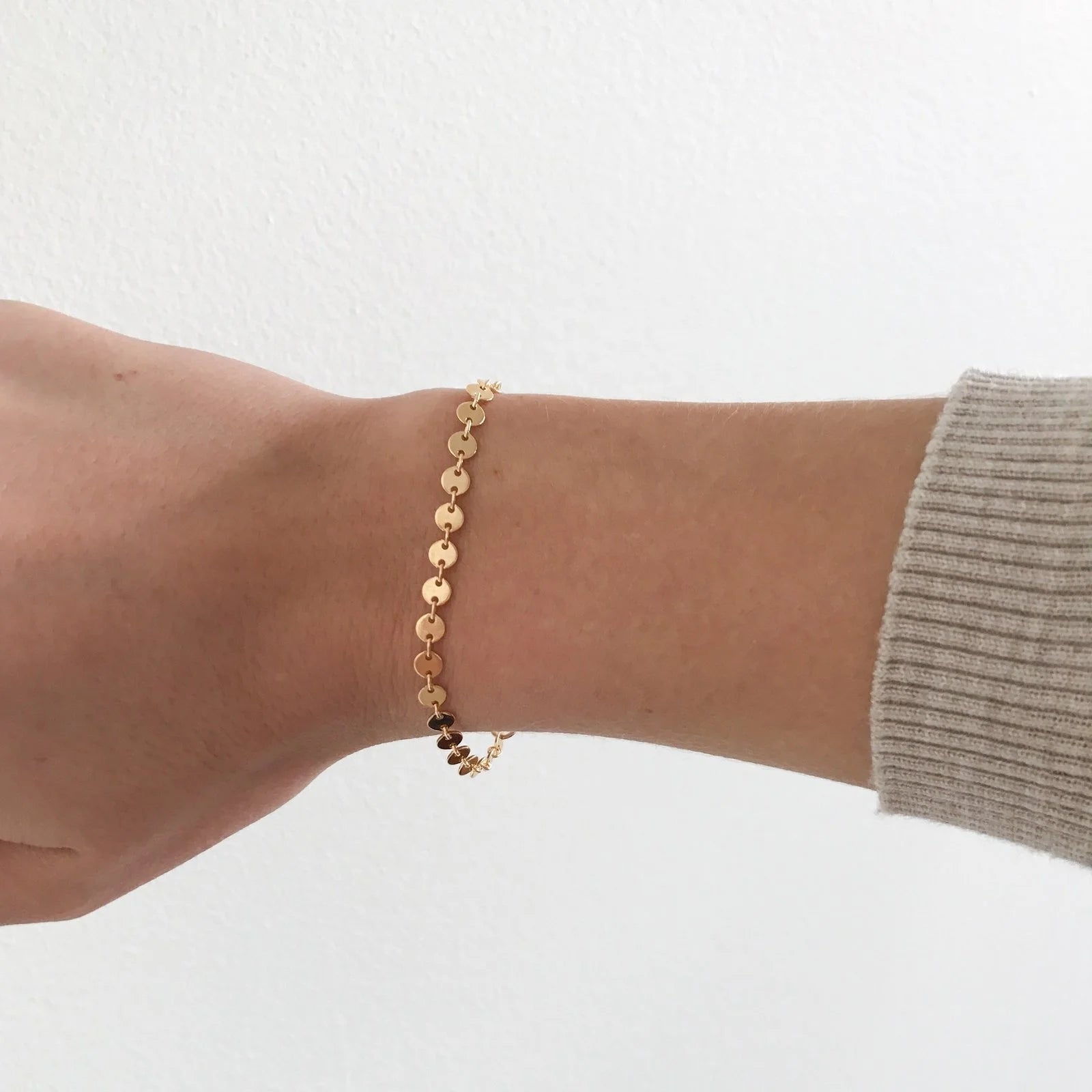 Hot Selling New Arriving Trendy Stainless Steel Coin Chain Adjustable Jewelry Bracelet for Women