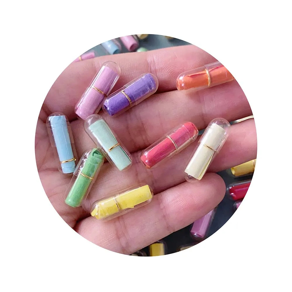 New 100Pcs/Lot Assorted Candy Color Capsule Letters Message Pills Gift for Birthday Christmas Anniversary Valentine Day Gift