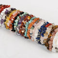 New Fashion Women Handmade Colorful Natural Stone Healing Gravel Chipped 7 Chakra Crystal Chip Bracelet for Girls
