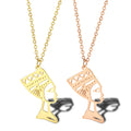 18k Gold Plated Hollow Ancient Egypt Necklace Stainless Steel Egyptian Pharaoh Queen Nefertiti Necklace