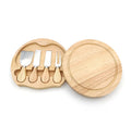 Hot New Design Wooden Kitchen Accessories Set Utensil Wholesale Wood Round Cheese Board Set with Knives