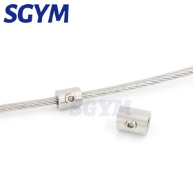Stainless Steel Handscrew Clamp Wire Rope with Hexagon Grub Screw Buckle Protective Protector Sleeves for 1/8'' Deck Cable