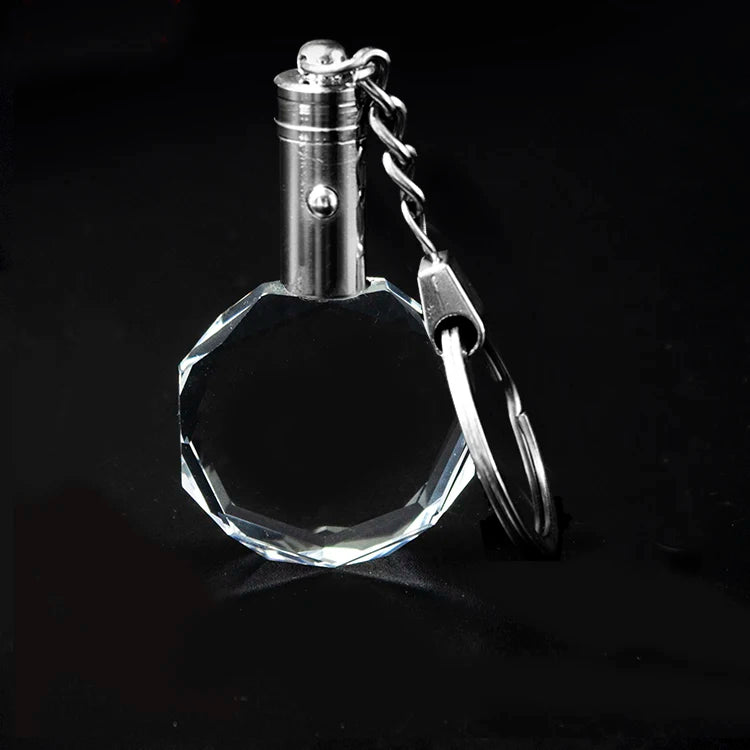 Factory Wholesale Blank K9 Crystal Keychains Custom Picture Logo Crystal Glass Led Keychain