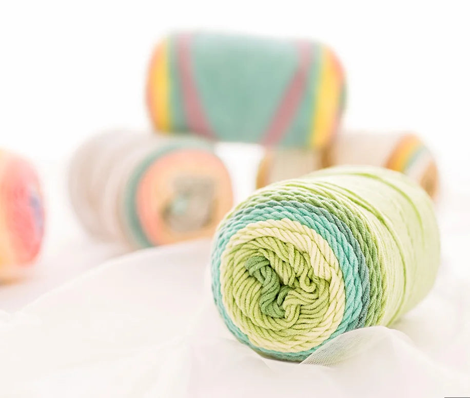 Soft Rainbow Acrylic Cotton Blend Cake Yarn High Tenacity 100g for Crochet and Weaving