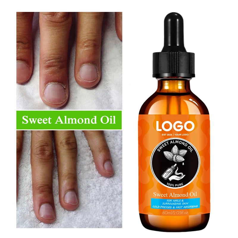 GUOCUI BIO TECH Nail Therapeutic Treatment Strengthening Cuticle Moisturizing Soothing 100% Pure Natural Sweet Almond Nail Oil