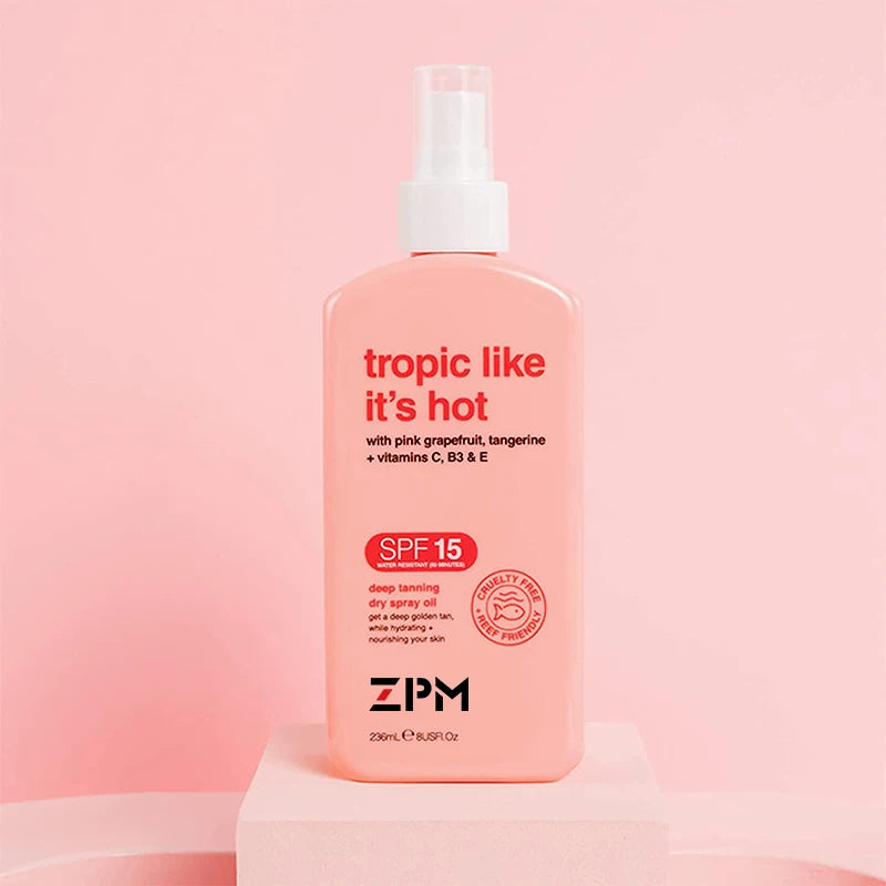 ZPM OEM/ODM Private Label Deep Tanning Dry Spray Oil With SPF15 Tanning Oil
