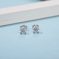 Unisex Classic 4 Claw Set U Shape Head Round 5mm GRA Certified VVS D Color Moissanite Solitaire Stud Earrings in Sterling Silver