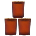 Custom Colored Luxury Frosted Glass Handmade Reusable Candle Jars with Metal/Wood Lid Empty Bottles for Home & Wedding Decor