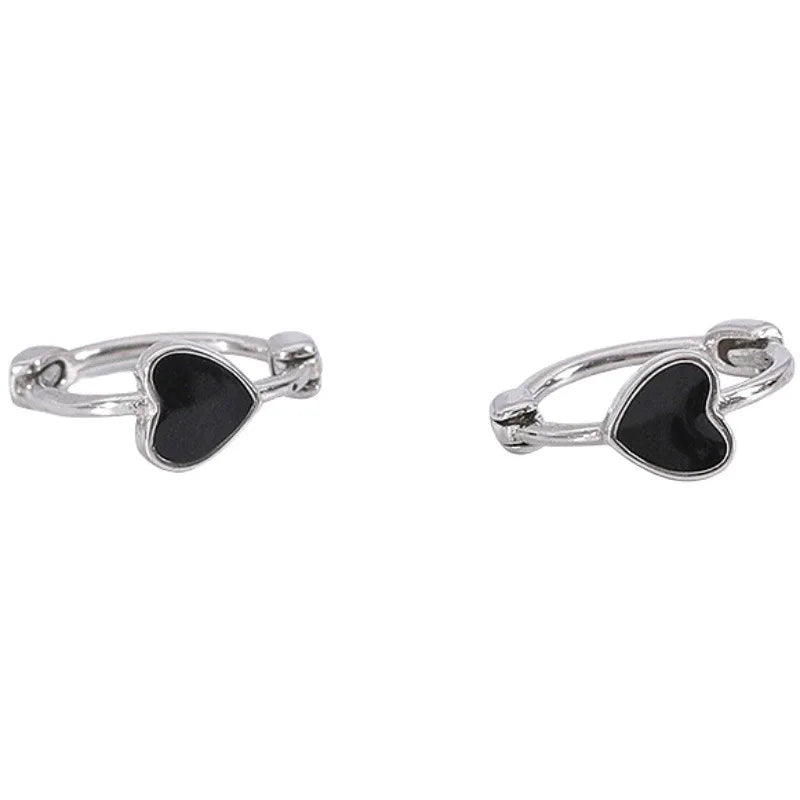 Factory Wholesale 925 Sterling Silver Heart Hoop Earrings for Women Silver Jewelry Gifts Trendy Initial Earrings