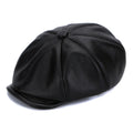 Leather Autumn Winter Owhide Newsboy Hat Men With Vintage Beret Painter Newsboy Cap Hat