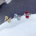 Hot Sale 925 Sterling Silver Natural Garnet Wedding Engagement Rings for Girls New Design Fashion Fine Jewelry